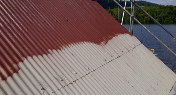 Lake District Boat Club Roof Spraying