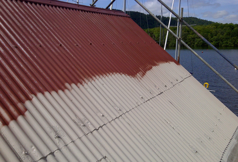 Lake District Boat Club Roof Spraying