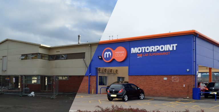 motorpoint car showroom before and after
