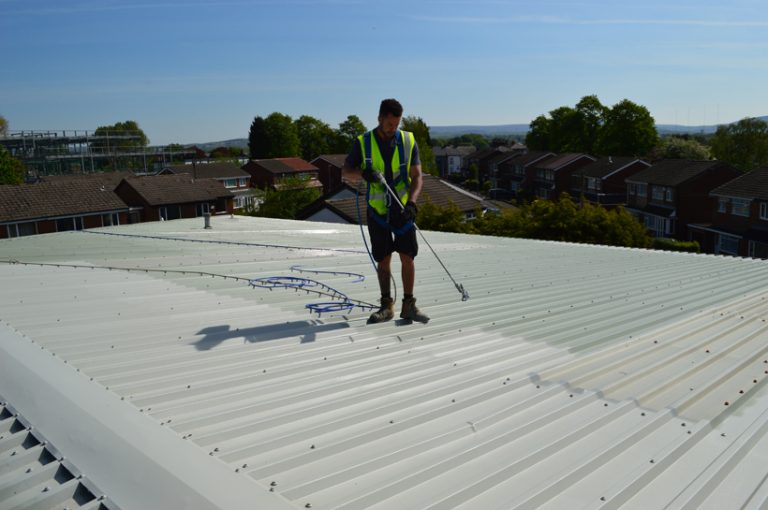 Hadfield House Onsite roof spraying