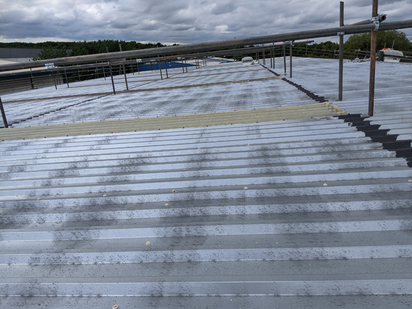 Synertec Warrington before metal roof coating