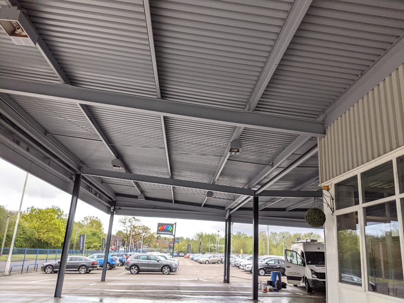 Car Supermarket Birmingham Cladding Coating Internal Spraying Completed