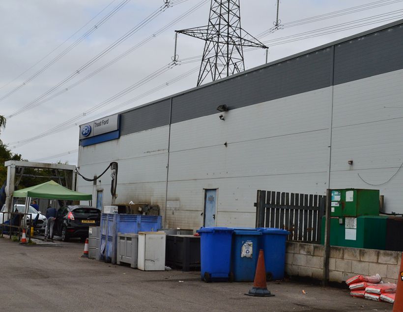Trust Ford, Car Showroom, Castleford 18 On-site spraying refurbishment before